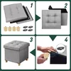 Taboret Relaxdays z schowkiem, tapicerowany, wys. x szer. x Podgląd zdjęcia produktu 6