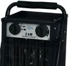 Close-up of the control panel and handle of a black heater. Produktbild-Vorschau