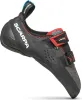 Klett-Kletterschuh "Vapor V LV" von Scarpa in Schwarz mit roten und blauen Akzenten; seitliche Sicht. Produktbild-Vorschau