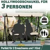 UISEBRT 3-Sitzer Hollywoodschaukel Braun, 175,5x110x152 cm Produktbild-Vorschau 3