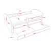 A diagram of a children's bed with dimensions indicated. Anteprima dell’immagine prodotto
