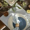 IB Laursen Tischset Staubig Blau mit weißen Nähten 45x35 cm Produktbild-Vorschau 3