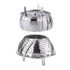 A stainless steel steamer basket is shown in two configurations against a white background. Produktbild-Vorschau