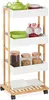 Carrello da servizio Relaxdays, bambù e MDF, carrello da Anteprima dell’immagine prodotto 1