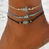 Zestaw 3 bransoletek na kostkę w stylu boho z motywem Podgląd zdjęcia produktu 4