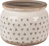 Clayre & Eef Blumentopf Ø 20x15 cm Beige Schwarz Keramik Produktbild-Vorschau 1