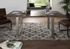 MASSIVMOEBEL24 Baumtisch Akazie 120x90x76 grau Beine silber Produktbild-Vorschau 2