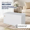 A white storage ottoman in a living room setting. Produktbild-Vorschau