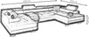 A sketch of a large sectional sofa with dimensions indicated. Náhled obrázku produktu