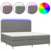 vidaXL Boxspringbett mit Matratze & LED Dunkelgrau 200x200 Produktbild-Vorschau 3