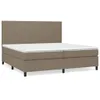 vidaXL Boxspringbett mit Matratze Taupe 200x200 cm Stoff Produktbild-Vorschau 1