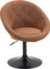 A brown upholstered swivel chair with a black base. Produktbild-Vorschau