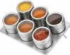esmerina® - 6er Set Gewürzdosen Edelstahl Magnetisch Produktbild-Vorschau 1