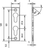 PZ-Rosette mit 2 PZ-Lochungen, oval, Edelstahl matt Produktbild-Vorschau 2