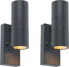 2er Set Außenwandleuchte Dunkelgrau 2 Licht Hell Dunkel Produktbild-Vorschau 1