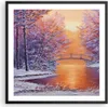 Gerahmtes Poster - Schwarzer Rahmen - Brücke Schnee Wald - Produktbild-Vorschau 1