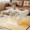 Table basse Merax Lift 78x78 cm avec éclairage LED, table Voir les images du produit 6