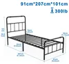 JOIEYOU Bett Bettgestell mit Hohem Kopfteil 90x200 cm Produktbild-Vorschau 5