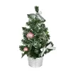 Rosa Weihnachtsbaum 25 cm mit silbernen Schleifen und Produktbild-Vorschau 3