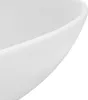 vidaXL Lavabo in Vetroceramica bianco opaco rotondo Anteprima dell’immagine prodotto 5