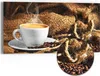 DEQORI Hybrid Leinwand Bild 60x30 cm 'Espresso Eleganz' Produktbild-Vorschau 1