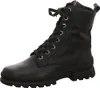 A black lace-up boot on a white background. Produktbild-Vorschau