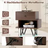 COSTWAY 2er Set Nachttische, Nachtschrank mit Schublade, Produktbild-Vorschau 5