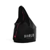 A black beanbag chair with red trim and the brand name 'DIABLO CHAIRS' printed on it, isolated on a white background. Podgląd zdjęcia produktu