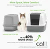 Cat It CA Kattentoilet Met Dak | 55x40x45CM Grijs Productafbeelding-voorbeeld 2