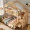 Kinder-Etagenbett 90x200 + 140x200 cm im Haus-Design mit Produktbild-Vorschau 1