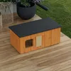 QLS Casetta per gatti in legno 86x47x37cm con anticamera Anteprima dell’immagine prodotto 10