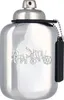 A silver perfume bottle with a horse and carriage emblem. Anteprima dell’immagine prodotto