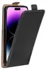 A black flip case for a smartphone, with the phone partially visible inside. Podgląd zdjęcia produktu