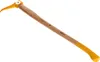 A tool with a yellow head and a wooden handle, isolated on a white background. Anteprima dell’immagine prodotto