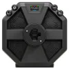 A black gaming steering wheel base with a digital display and buttons. Produktbild-Vorschau