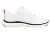 A side view of a white athletic shoe with red and blue accents. Produktbild-Vorschau