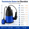 Bituxx Flachsaug Tauchpumpe 400 Watt Blau MS-17241 Produktbild-Vorschau 6