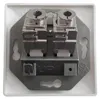 A close-up, straight-on view of a network keystone jack module with two RJ45 ports. Produktbild-Vorschau