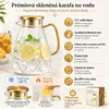 Caraffa da 2,2 l con motivo a rombi in vetro borosilicato, Anteprima dell’immagine prodotto 2