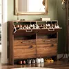 FCH Armoire à chaussures étroite à 4 portes, étagère à Voir les images du produit 1