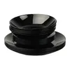 A stack of black plates and bowls on a white background. Náhled obrázku produktu