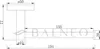 A technical drawing with dimensions of a toilet paper holder. Produktbild-Vorschau