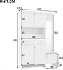 A diagram showing the dimensions of a white wardrobe unit. Produktbild-Vorschau