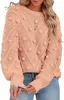 ASKSA Pulls Femme Col rond Pompons Tricotés En vrac Pull Voir les images du produit 1
