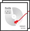 A graphic representation of a vinyl record and turntable needle, with product information and branding. Produktbild-Vorschau