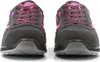 A front view of a pair of grey and pink safety shoes. Podgląd zdjęcia produktu