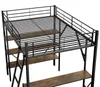 Łóżko piętrowe 90 x 200 cm z biurkiem i 3 dużymi półkami, Podgląd zdjęcia produktu 10