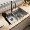 SONNI Breite Seite quadratisches Spülbecken 70 x 45 x 24,5 Produktbild-Vorschau 1