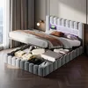 ProximaX Lit rembourré 180x200 cm avec LED & USB/Typ-C, Lit Voir les images du produit 4