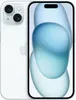 A white iPhone 15 is shown from the back and front. Produktbild-Vorschau